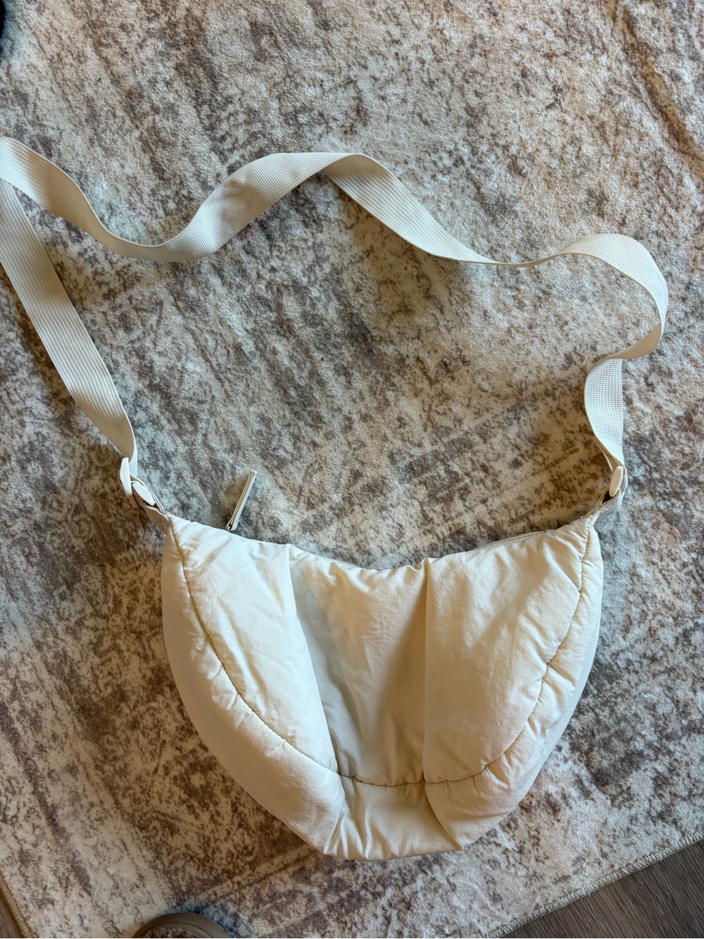 Cream Quilted Crossbody Bag